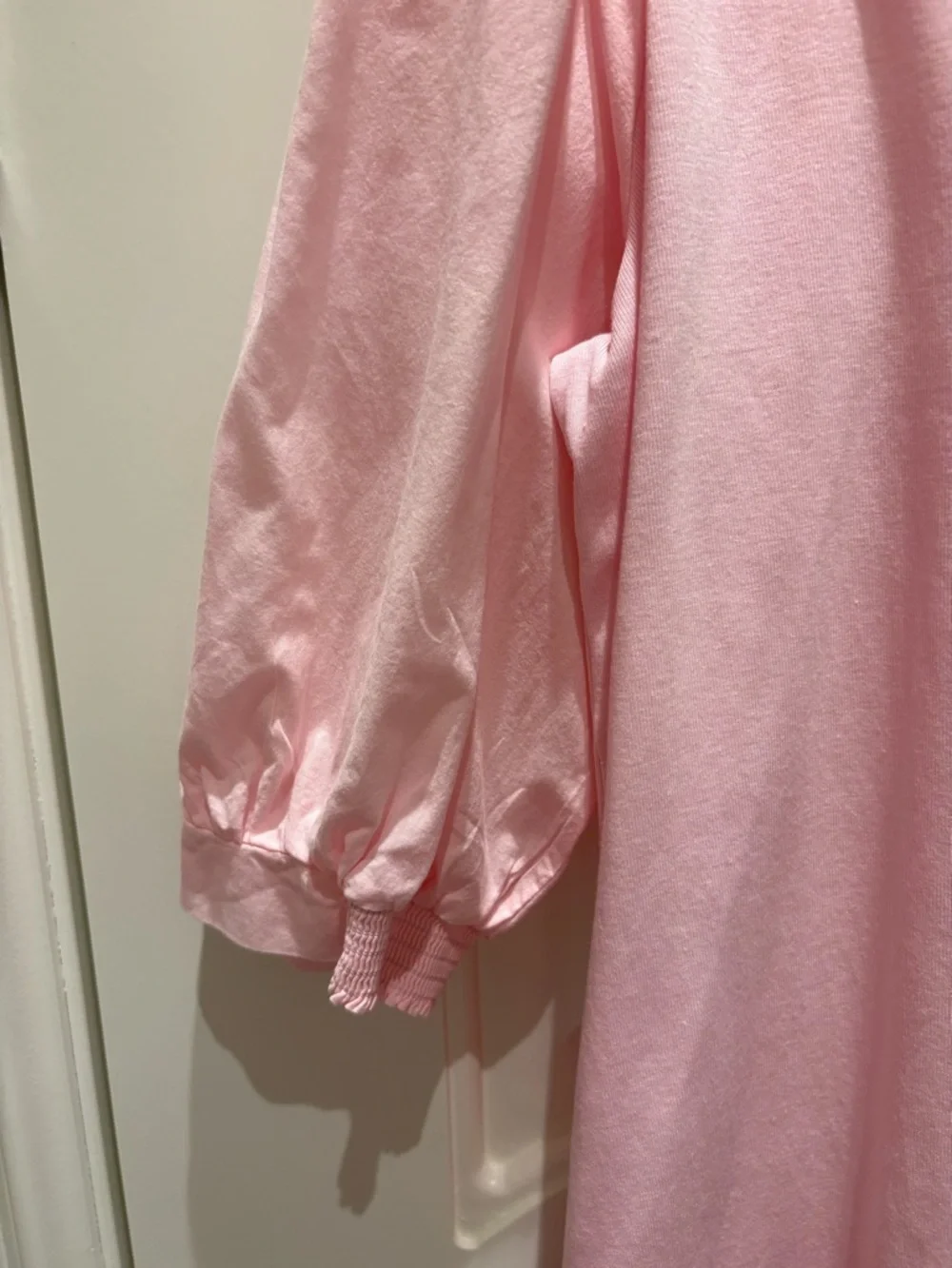 Lilly Pulitzer Light Pink Puff Sleeve Henley - Picture 2 of 4